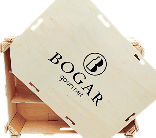 Caja de Madera Bogar Gourmet 3 botellas.
