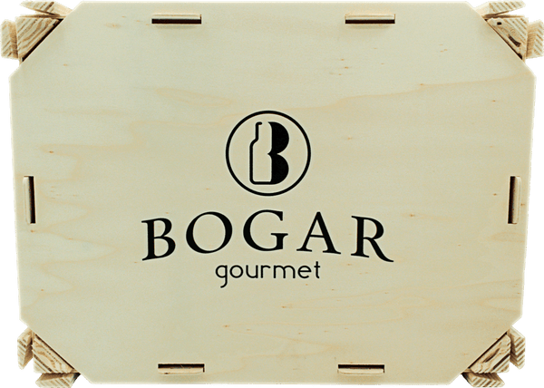 Caja de Madera Bogar Gourmet 3 botellas.