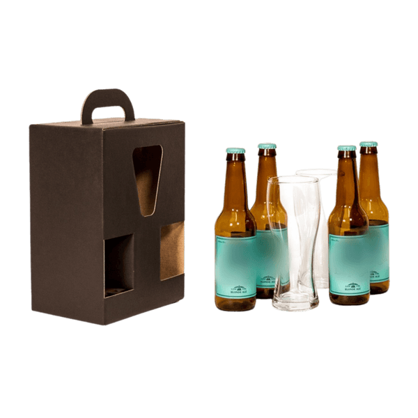 Caja para pack de Cerveza (vaso opcional) 6x330ml - Negra.