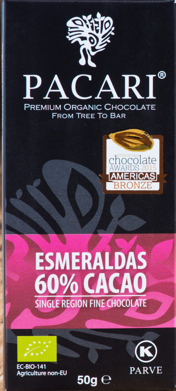 Chocolate Orgánico Pacari Esmeraldas 60% 50g.