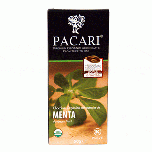 Chocolate Orgánico Pacari Menta 50g.