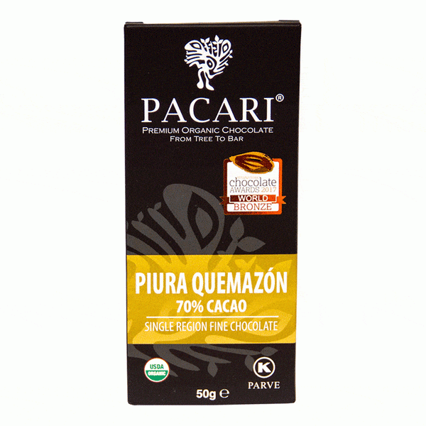 Chocolate Orgánico Pacari Piura Quemazón 50g.