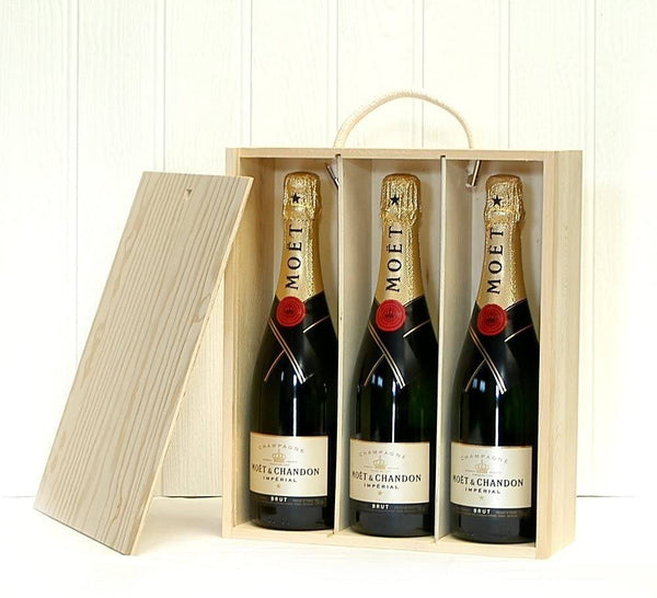 Pack Champagne Moët&Chandon Brut Imperial 3x750ml + Caja Madera.